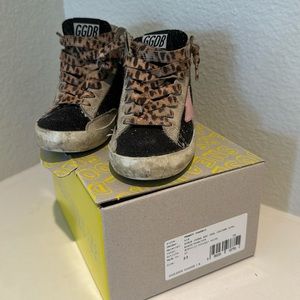 Golden Goose Kids Sneakers - Black, Pink, Leopard Print